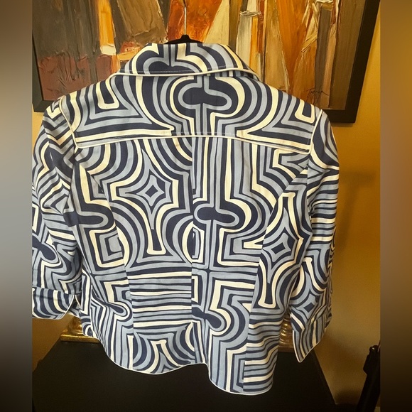 NWT - Blue Geometric Tibi Women's Jacket - Small - Picture 3 of 5